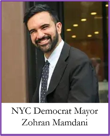 NYC Democrat Mayor Zohran Mamdani